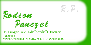 rodion panczel business card